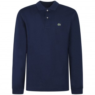 Polo a manica lunga blu per...