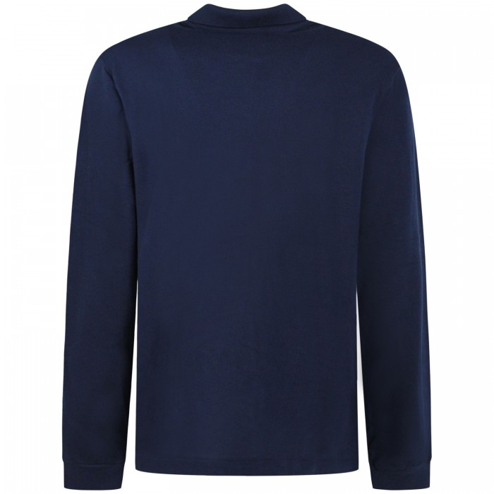 Polo a manica lunga blu per uomo