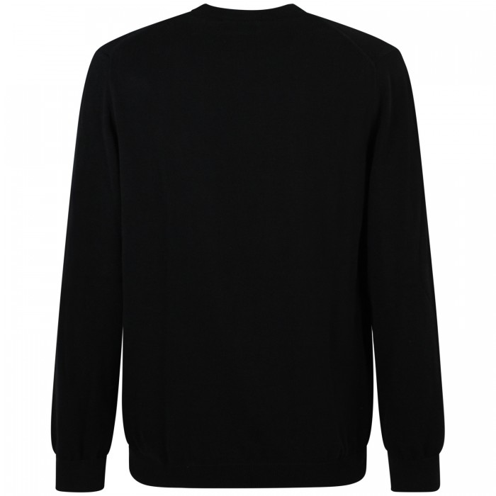 Maglione nero con mini logo per uomo