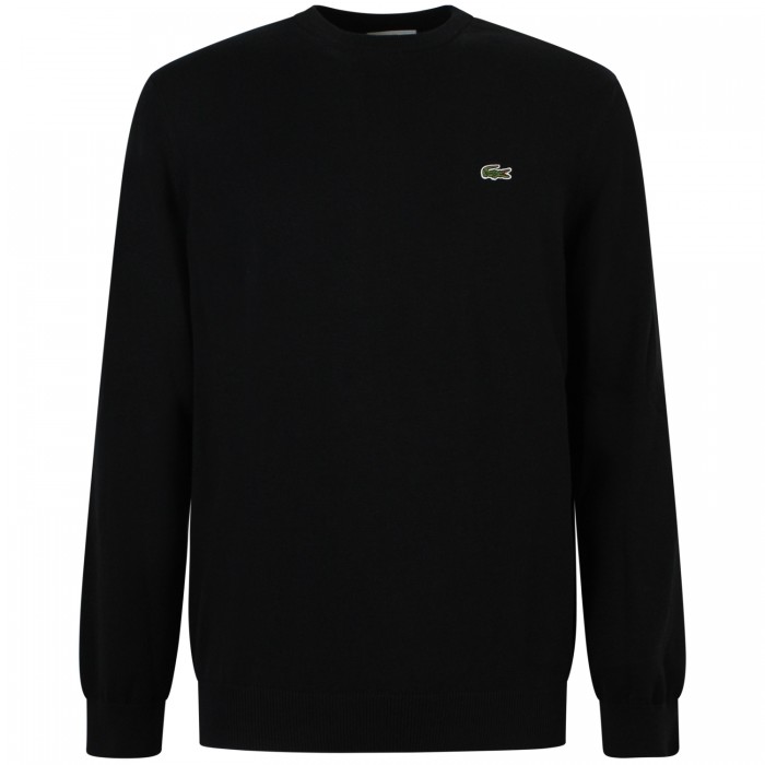 Maglione nero con mini logo per uomo