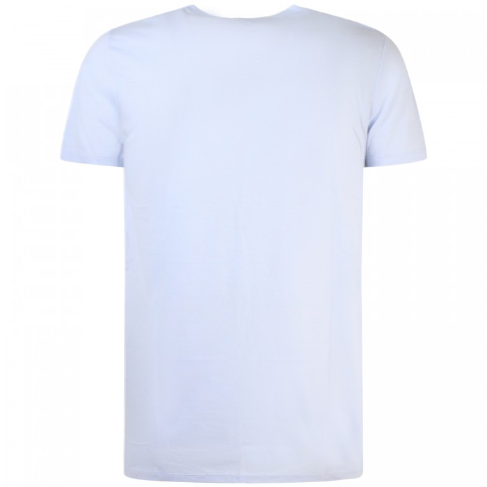 T-shirt celeste con mini logo per uomo