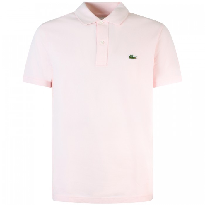 Polo rosa con mini logo slim fit per...