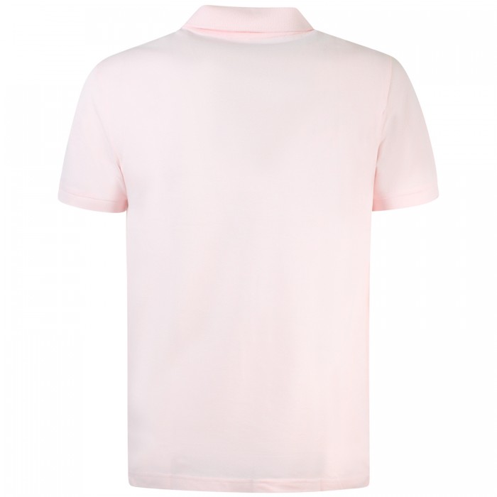Polo rosa con mini logo slim fit per...