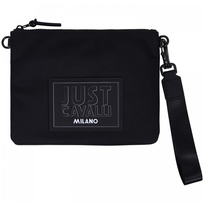 Pochette nera con logo per uomo Pochette nera con logo per uomo