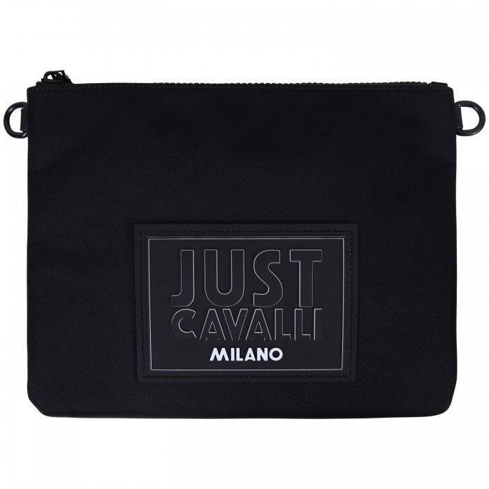 Pochette nera con logo per uomo Pochette nera con logo per uomo