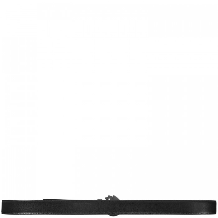 Cintura nera con fibbia logata per uomo