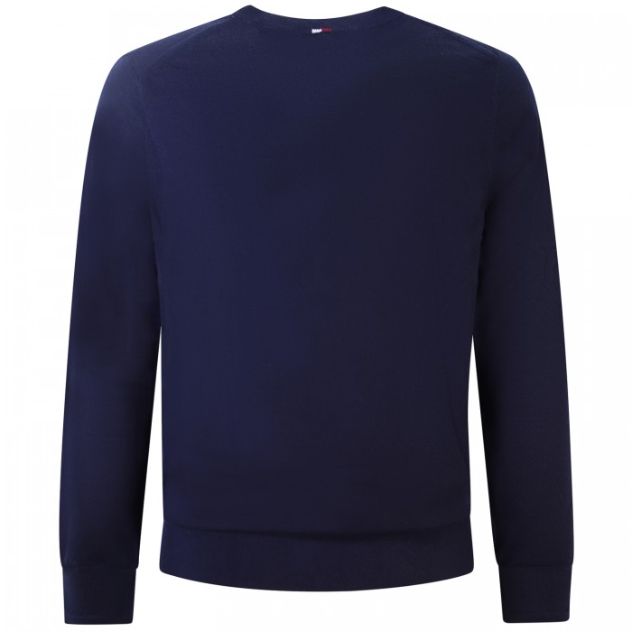Maglione blu con mini logo per uomo