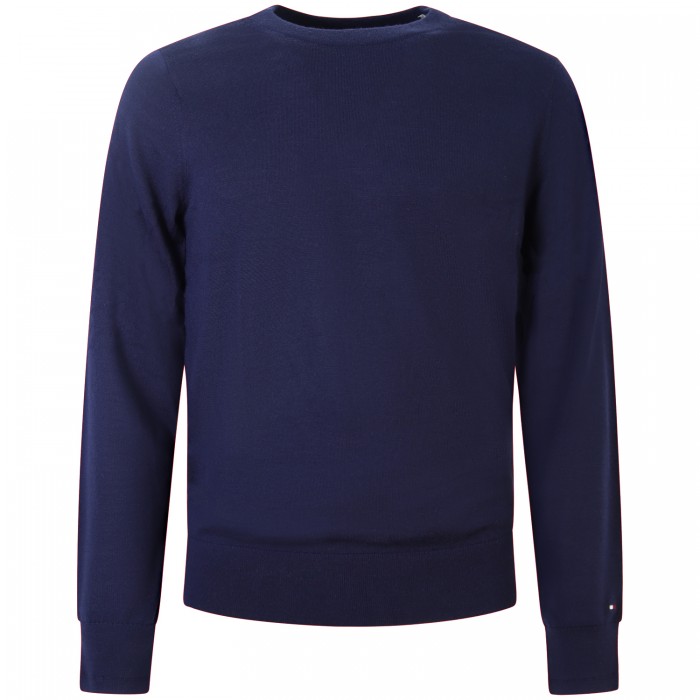 Maglione blu con mini logo per uomo