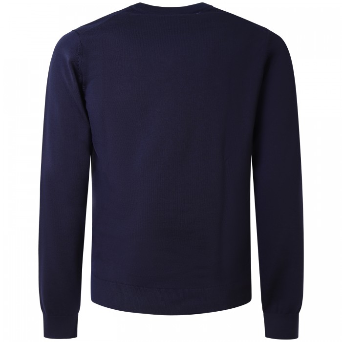 Maglione blu con mini logo per uomo