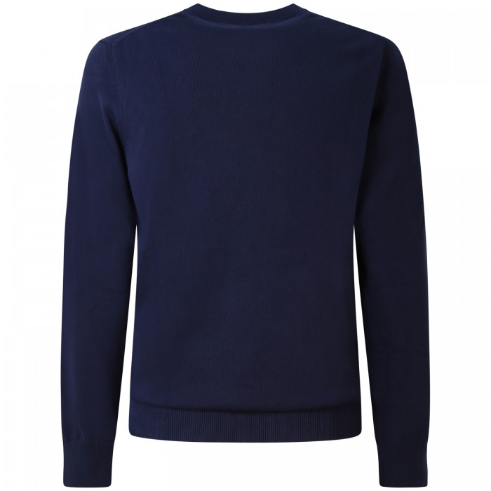 Maglione blu con mini logo per uomo