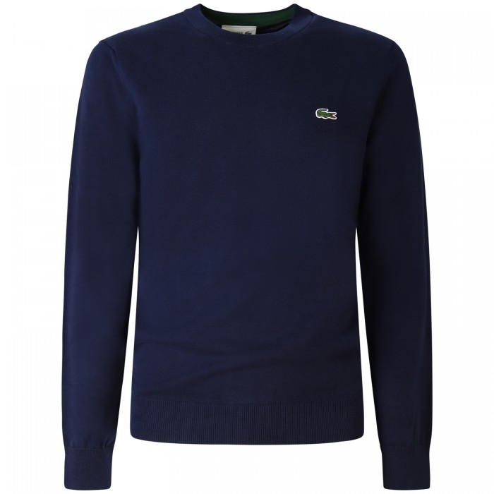 Maglione blu con mini logo per uomo