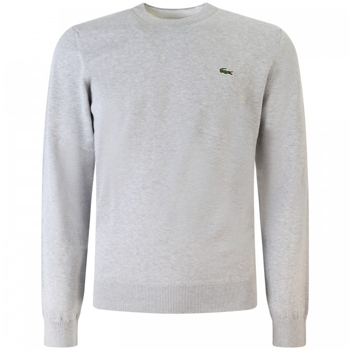 Maglione grigio con mini logo per uomo Maglione grigio con mini logo per uomo