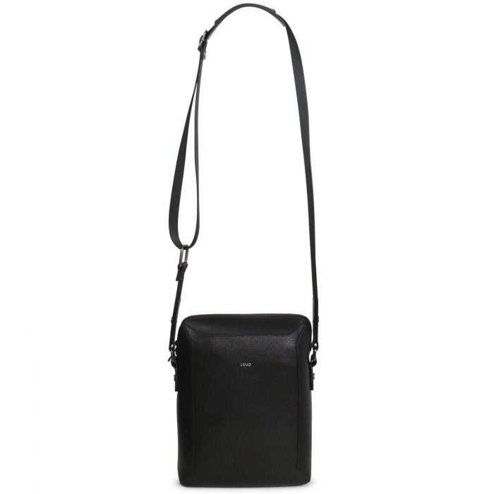 Tracolla nera con mini logo per uomo Tracolla nera con mini logo per uomo