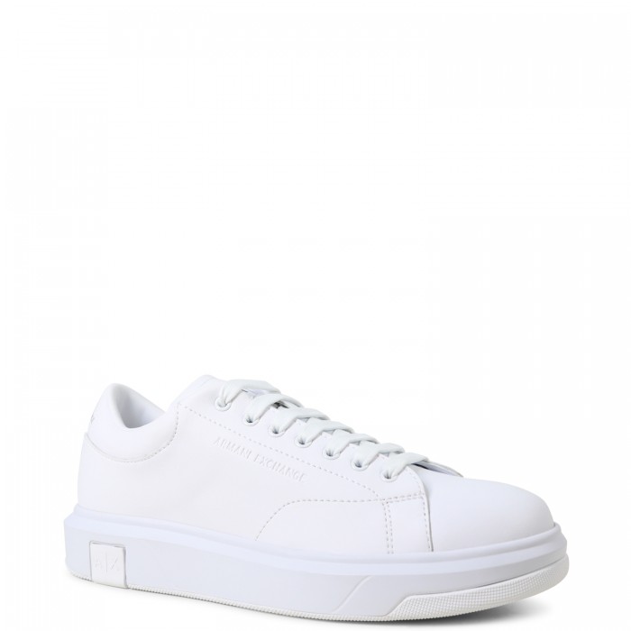 Sneakers bianche con mini logo per uomo