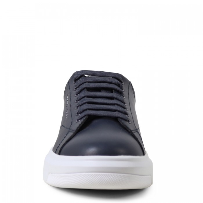 Sneakers blu con mini logo per uomo