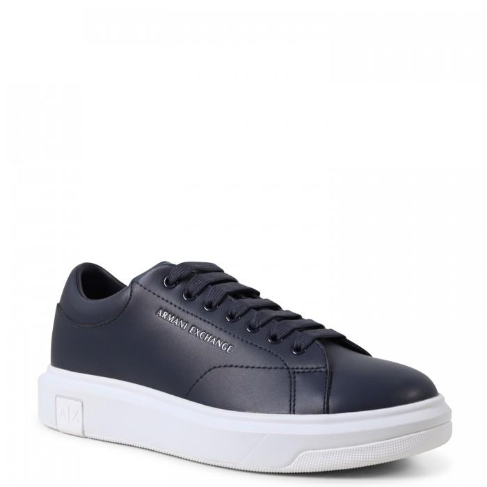 Sneakers blu con mini logo per uomo