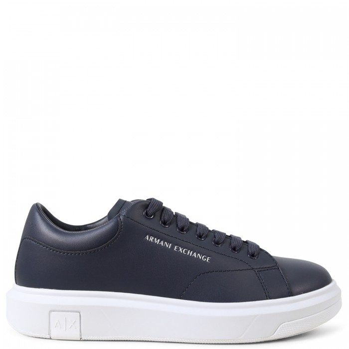 Sneakers blu con mini logo per uomo
