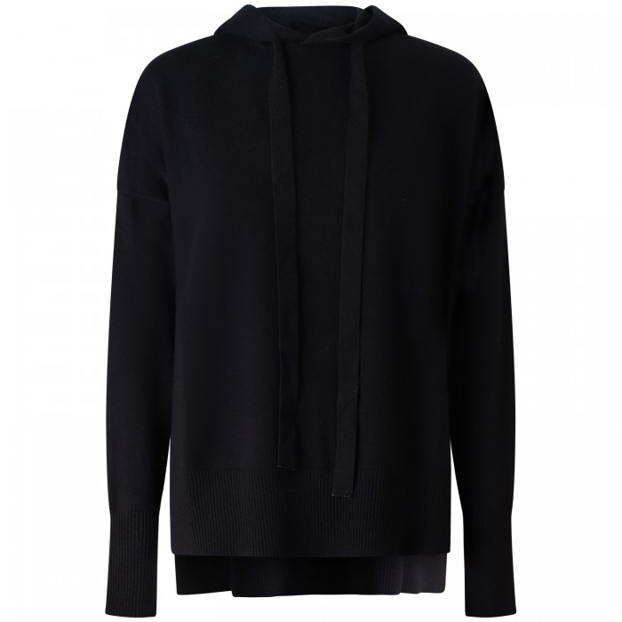  Maglione nero con cappuccio per donna