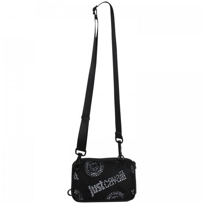 Tracolla nera con logo per uomo Tracolla nera con logo per uomo