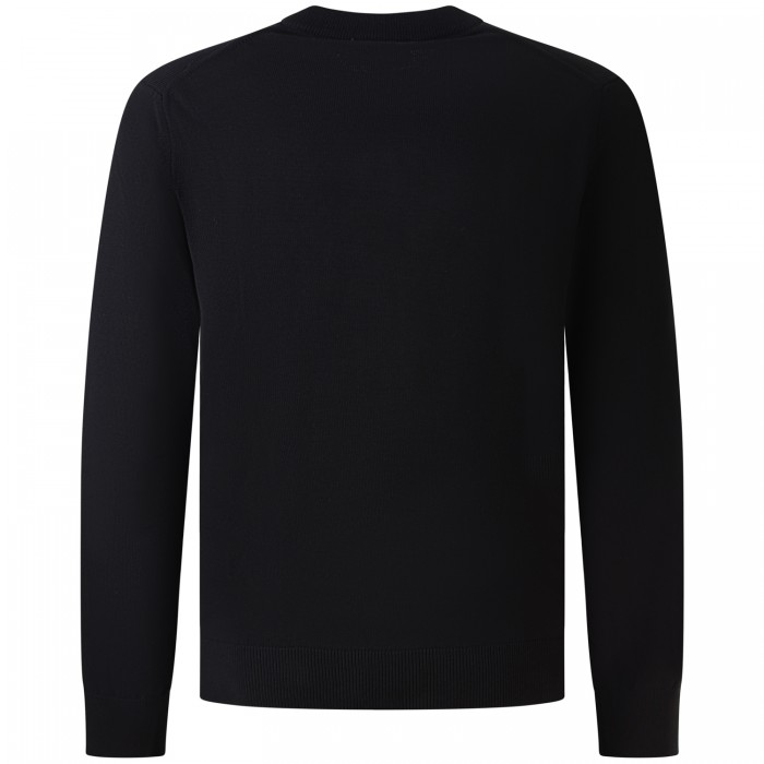 Maglione nero con mini logo per uomo