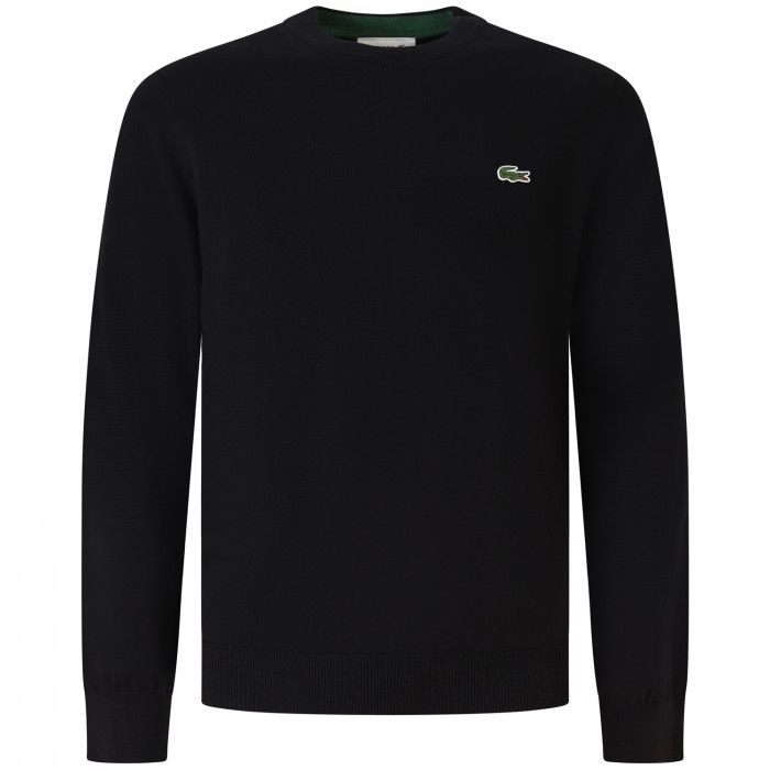 Maglione nero con mini logo per uomo