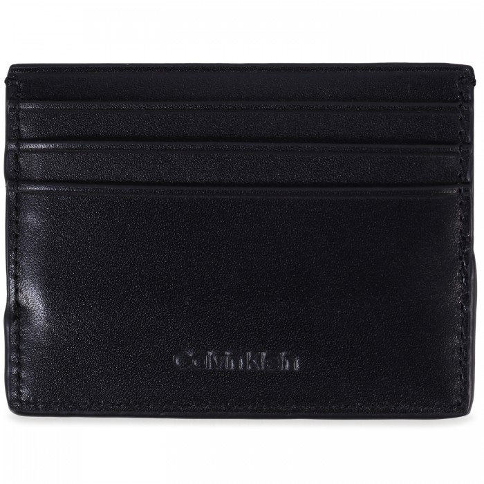 Portacarte nero con mini logo per uomo