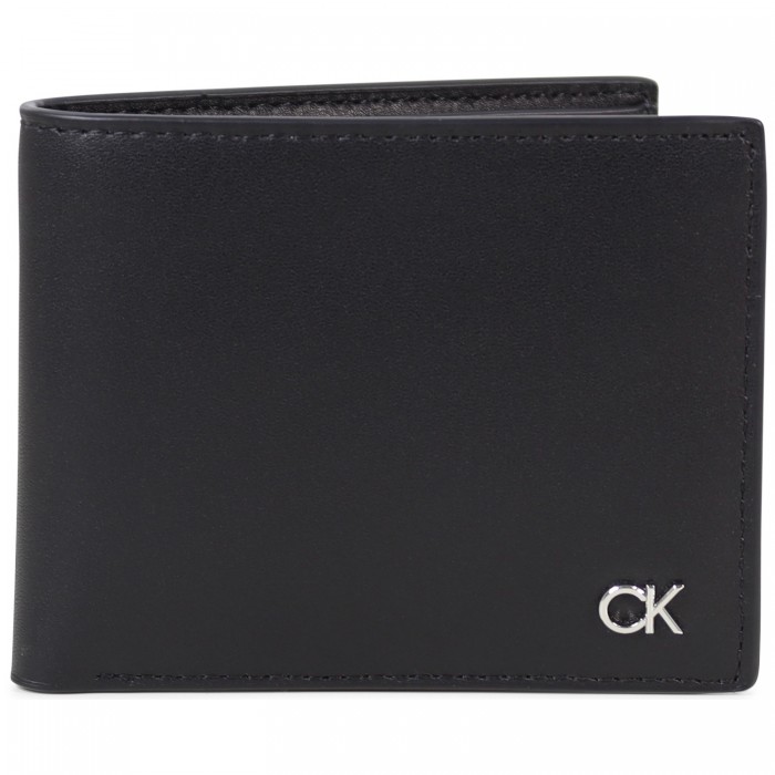 Portafoglio nero con mini logo per uomo Portafoglio nero con mini logo per uomo