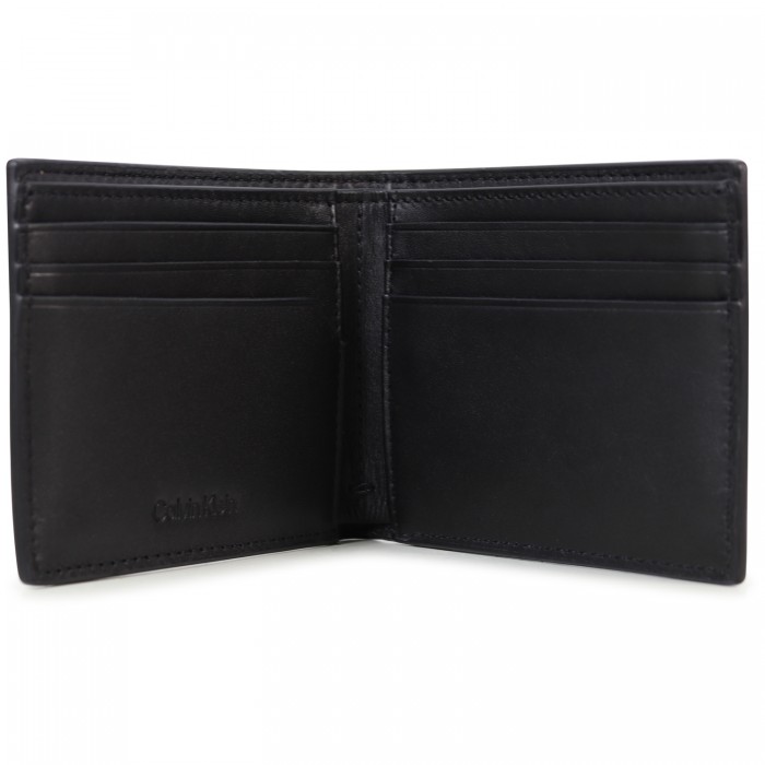 Portafoglio nero con mini logo per uomo Portafoglio nero con mini logo per uomo