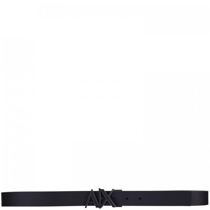 Cintura nera con fibbia logata per uomo Cintura nera con fibbia logata per uomo