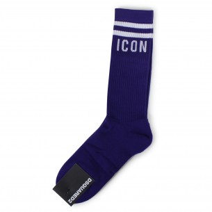 Calze viola con logo per uomo