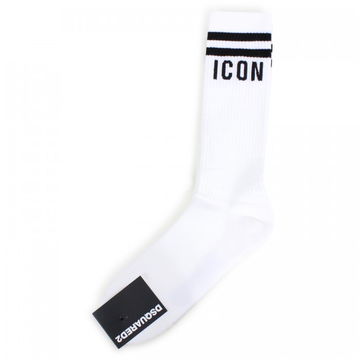 Calze bianche con logo per uomo