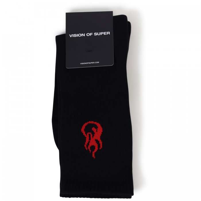 Calze nere con mini logo per uomo