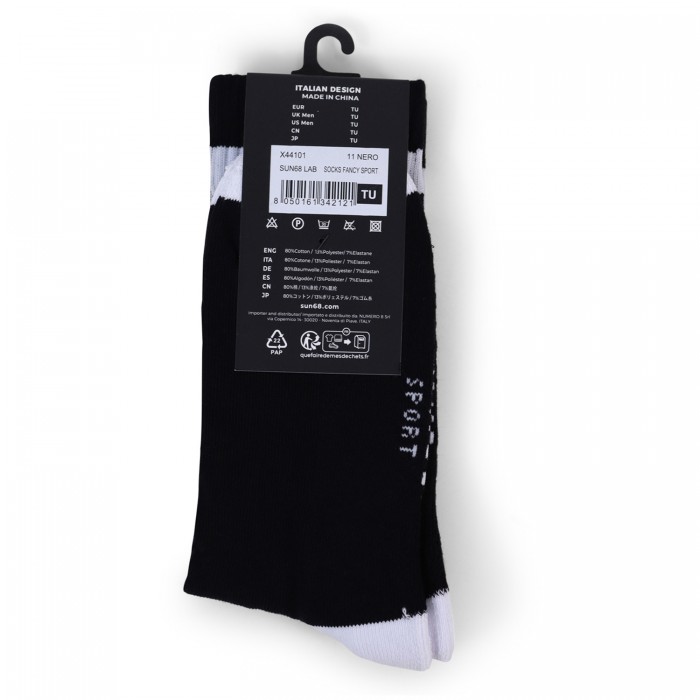 Calze nere con logo per uomo