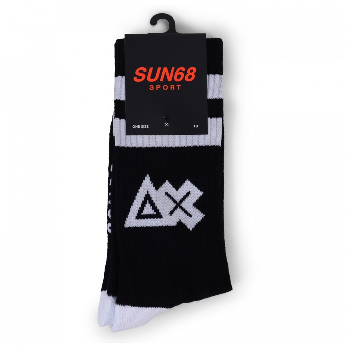 Calze nere con logo per uomo