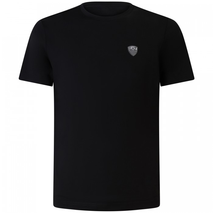 T-shirt nera con mini logo per uomo T-shirt nera con mini logo per uomo