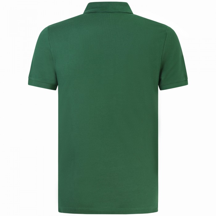 Polo verde con mini logo slim fit per...