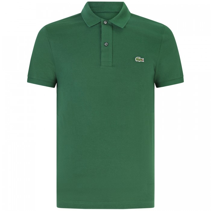 Polo verde con mini logo slim fit per...