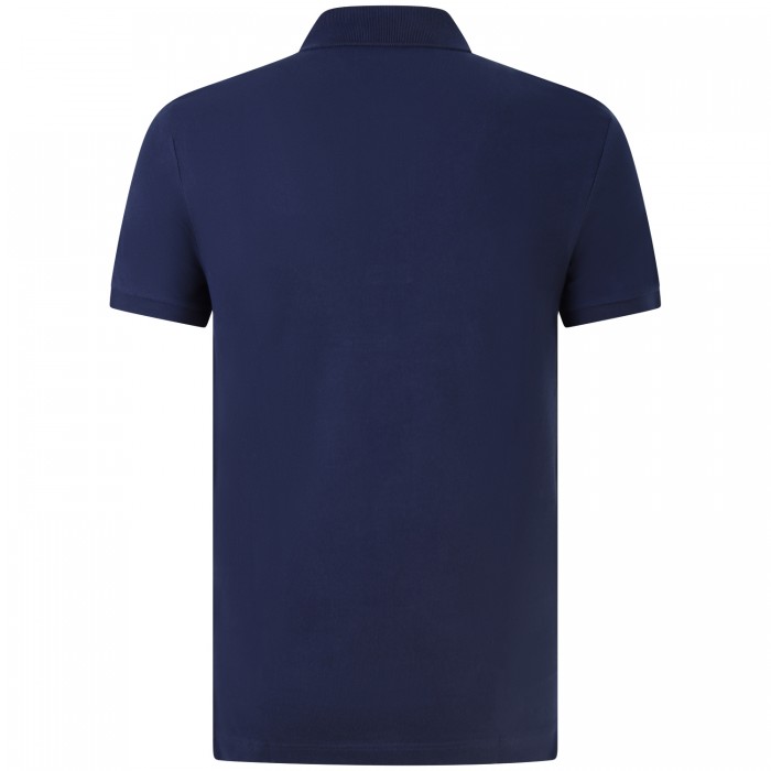 Polo blu con mini logo slim fit per uomo