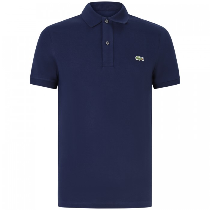 Polo blu con mini logo slim fit per uomo