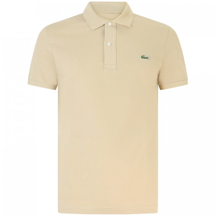 Polo beige con mini logo slim fit per...