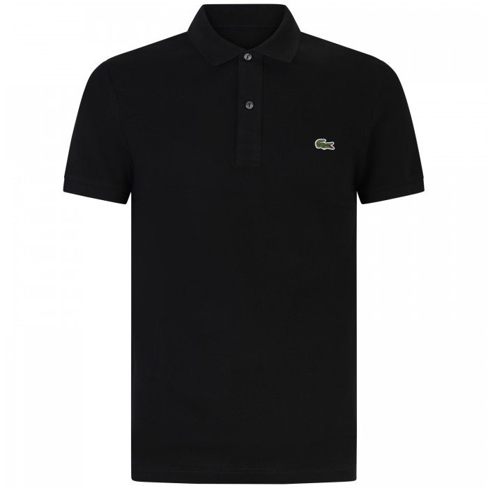 Polo nera con mini logo slim fit per...