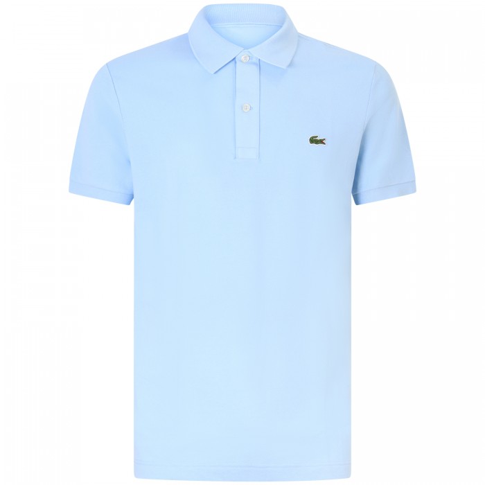 Polo celeste con mini logo slim fit...