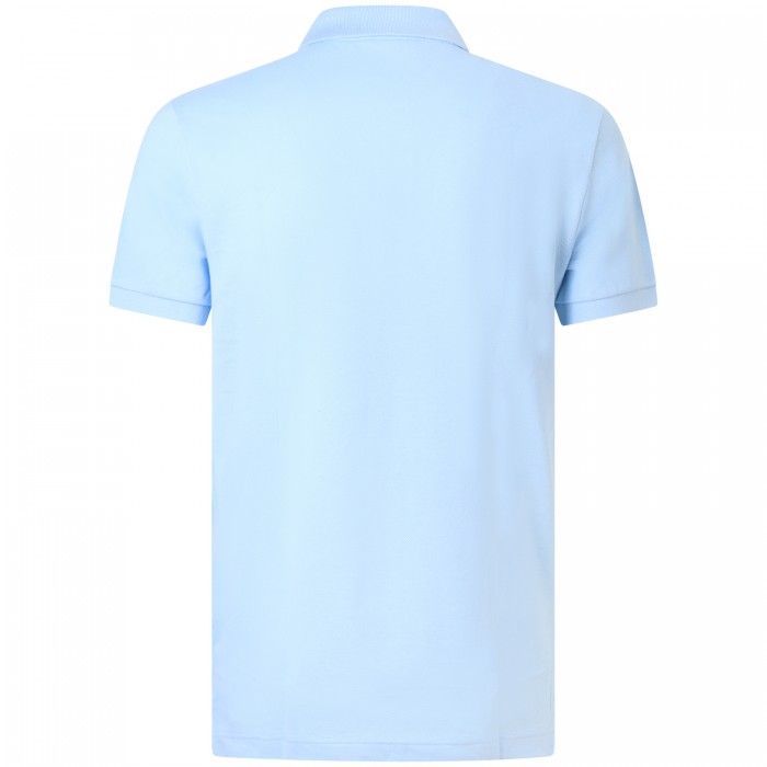 Polo celeste con mini logo slim fit...