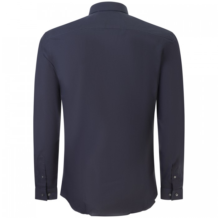 Camicia blu con mini logo per uomo