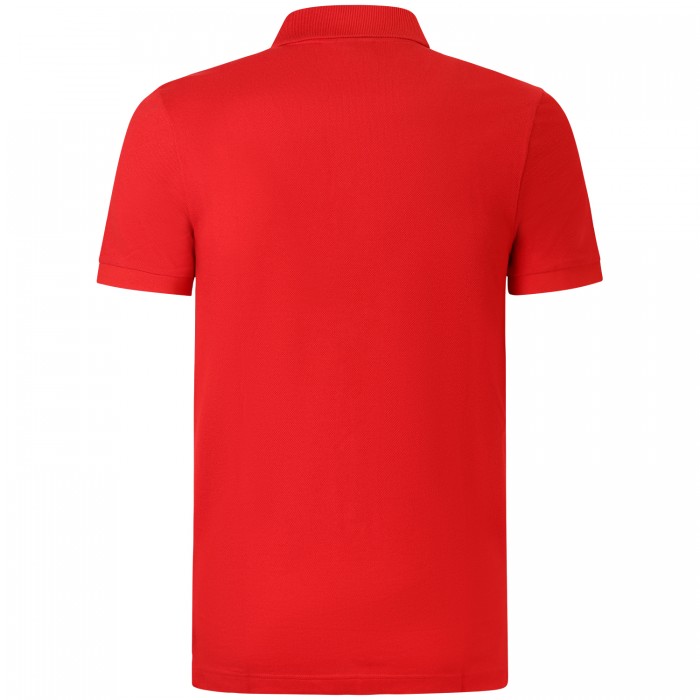 Polo rossa con mini logo slim fit per...