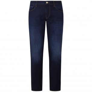 Jeans blu con mini logo per...