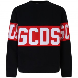 Felpa nera con logo per uomo