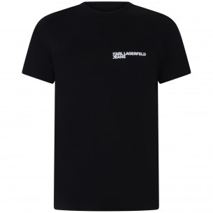 T-shirt nera con mini logo...
