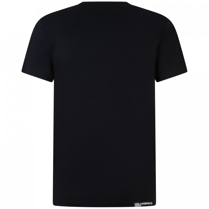 T-shirt nera con mini logo per uomo