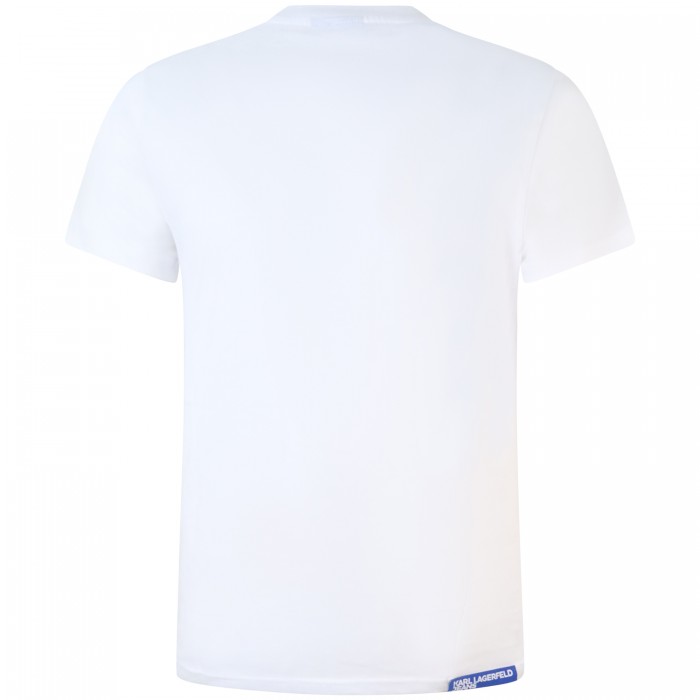 T-shirt bianca con mini logo per uomo